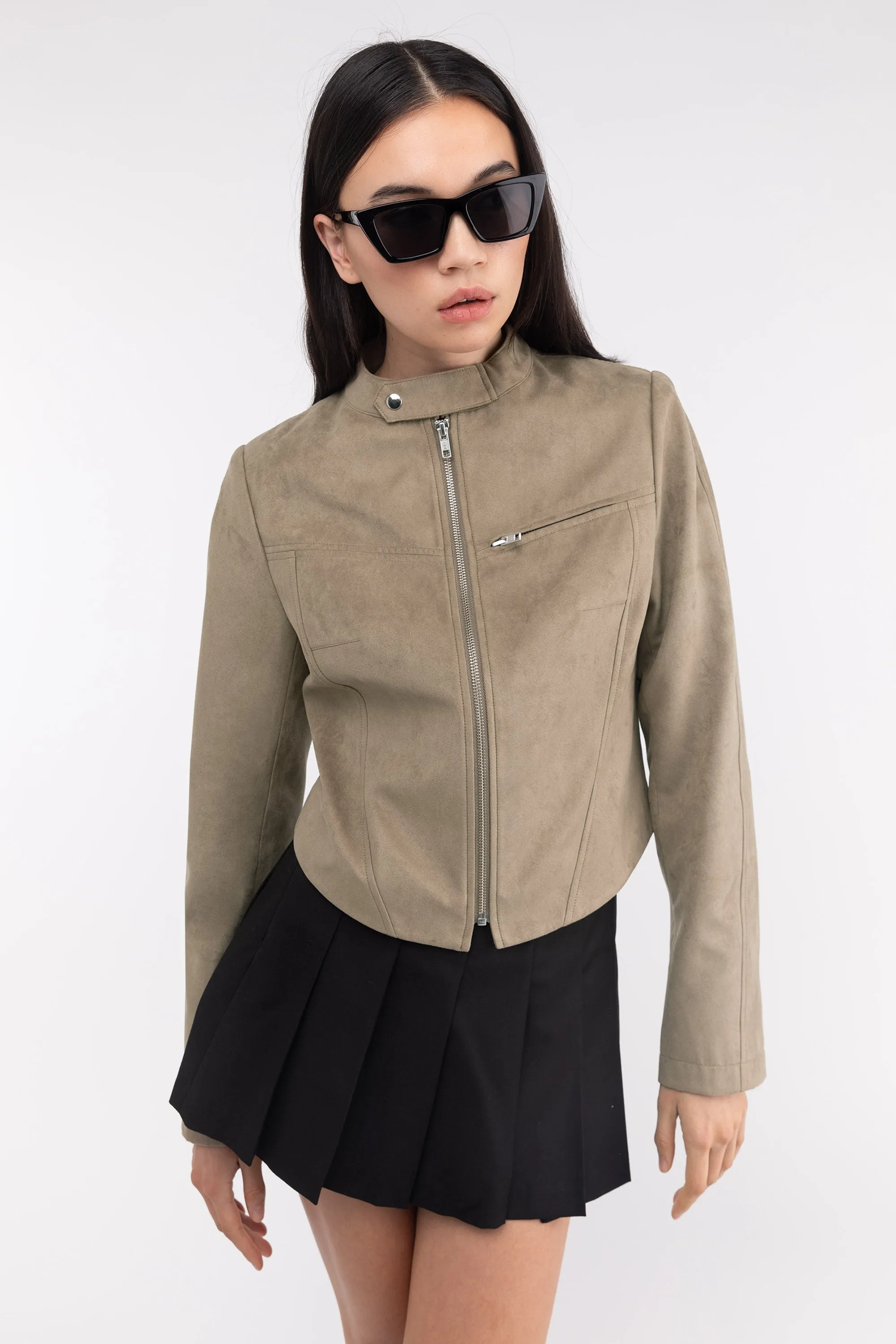 VEGAN SUEDE MOTO JACKET