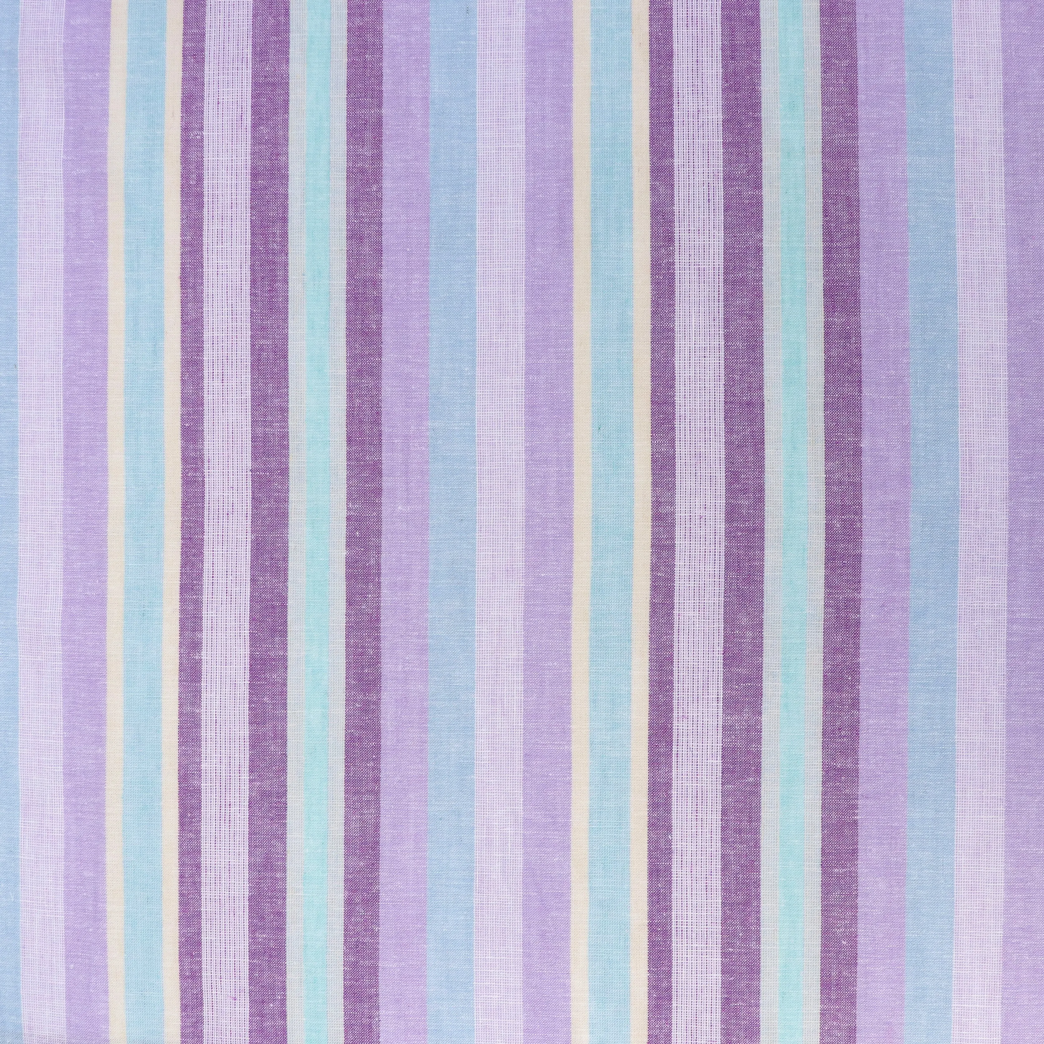 Viscose Linen - Stripe - Lilac & Sky Blue