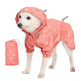 Waterproof | Pink Reflective Dog Raincoat with 2 Legs