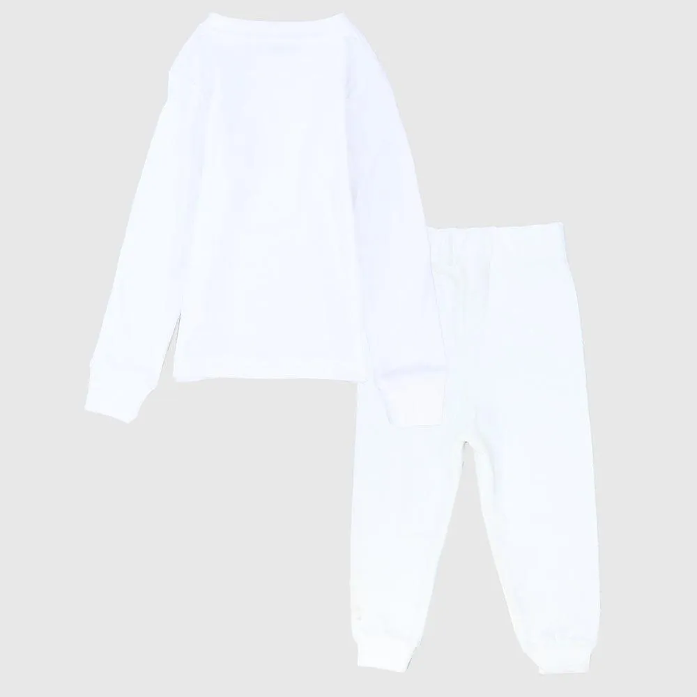 White Long-Sleeved Thermal Underwear Set