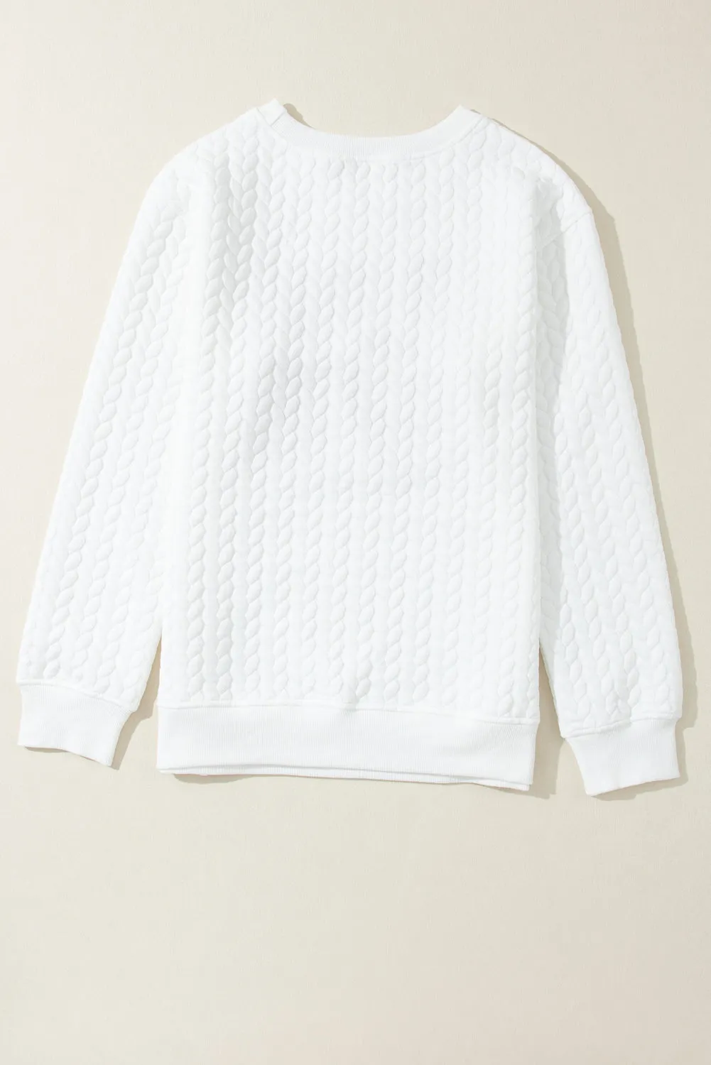 White Merry and Bright Quilted Sweatshirt