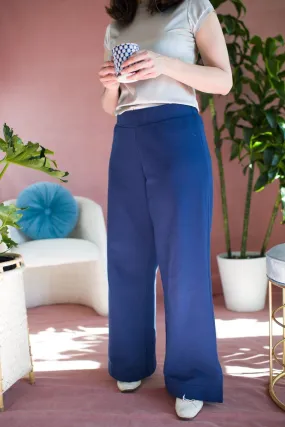 Wide-Leg French Cotton Terry Loungepants — The Claire II