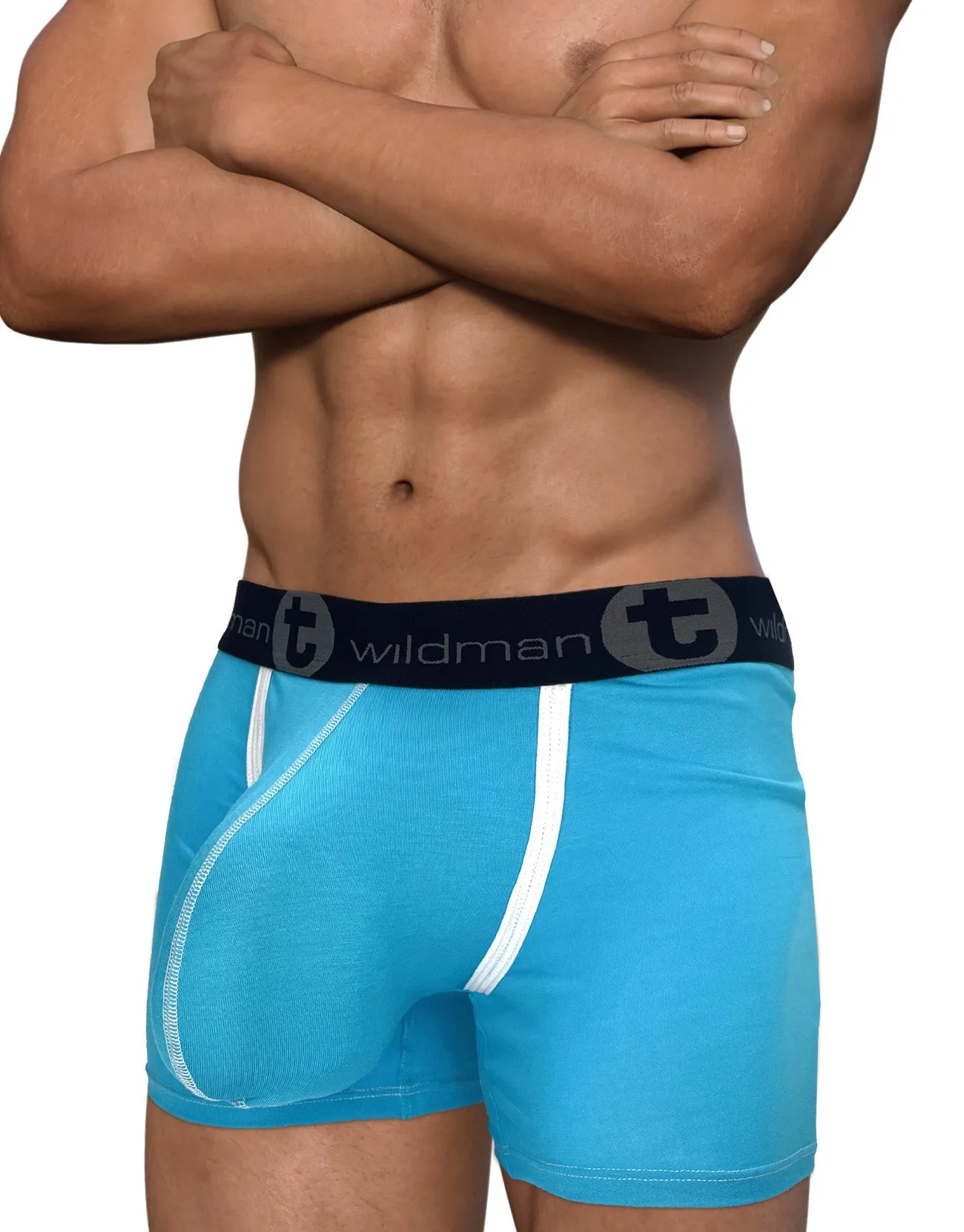 WildmanT Modal Monster Cock 5" Inseam Boxer Brief Baby Blue