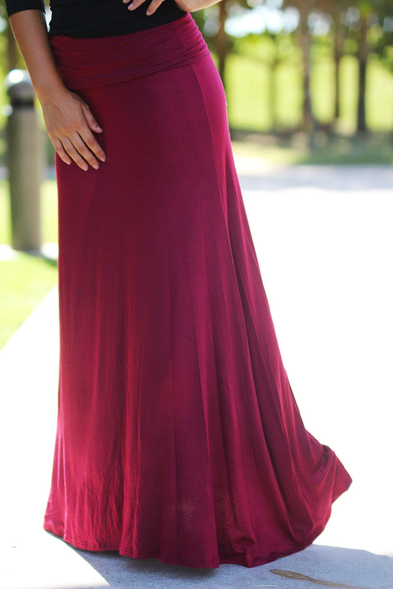 Wine Maxi Skirt