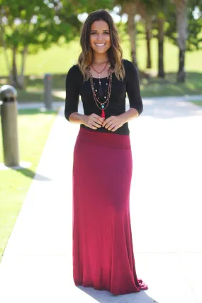 Wine Maxi Skirt