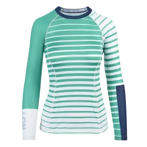 WOMEN RASH GUARD TOP FITTED GREEN | LON GUNDIE