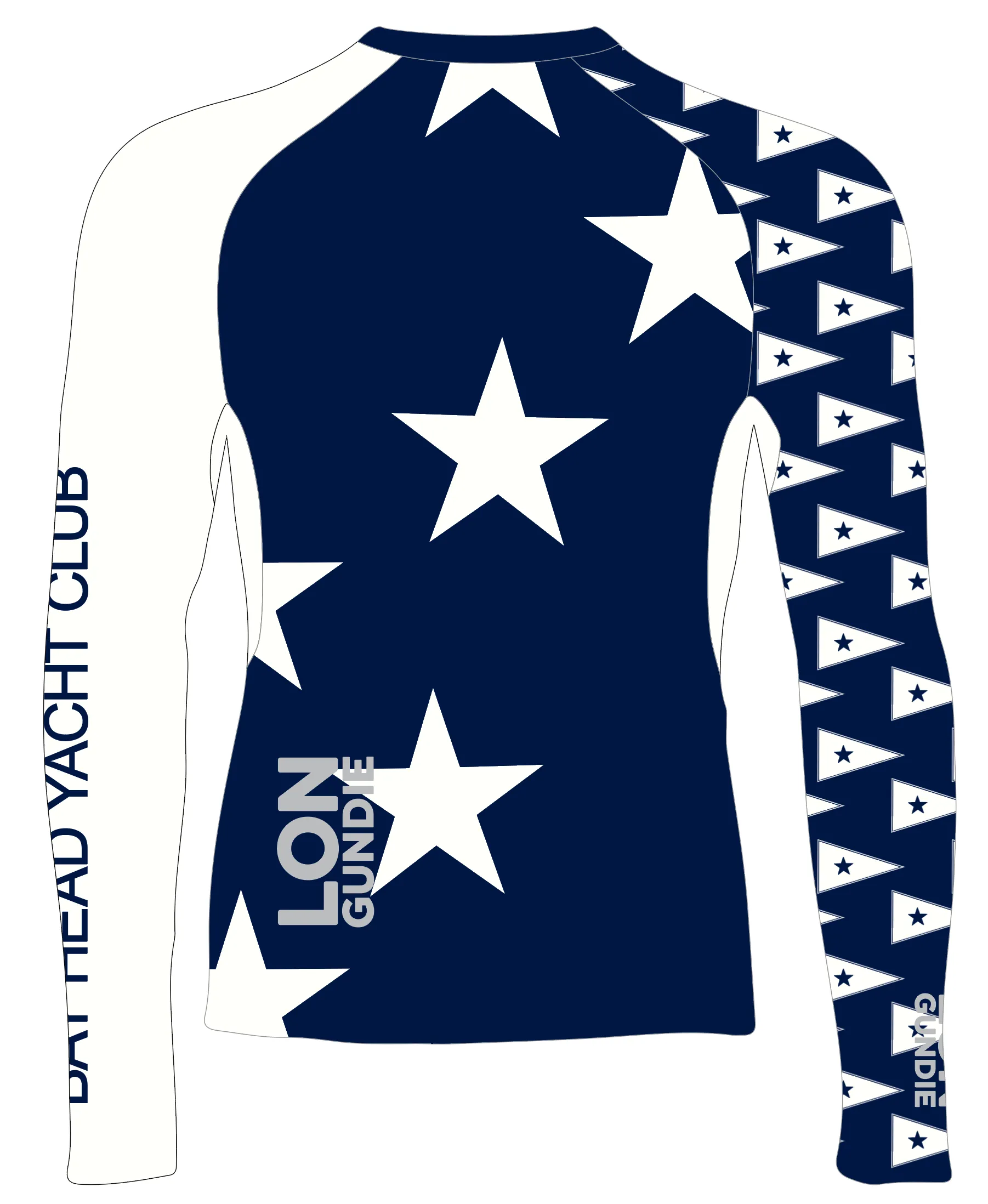 WOMEN RASH GUARD TOP FITTED NAVY | BAY HEAD YACHT CLUB