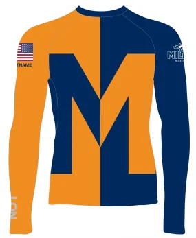 WOMEN RASH GUARD TOP FITTED ORANGE | MILTON ACADEMY SAILING | PSNLZ'D