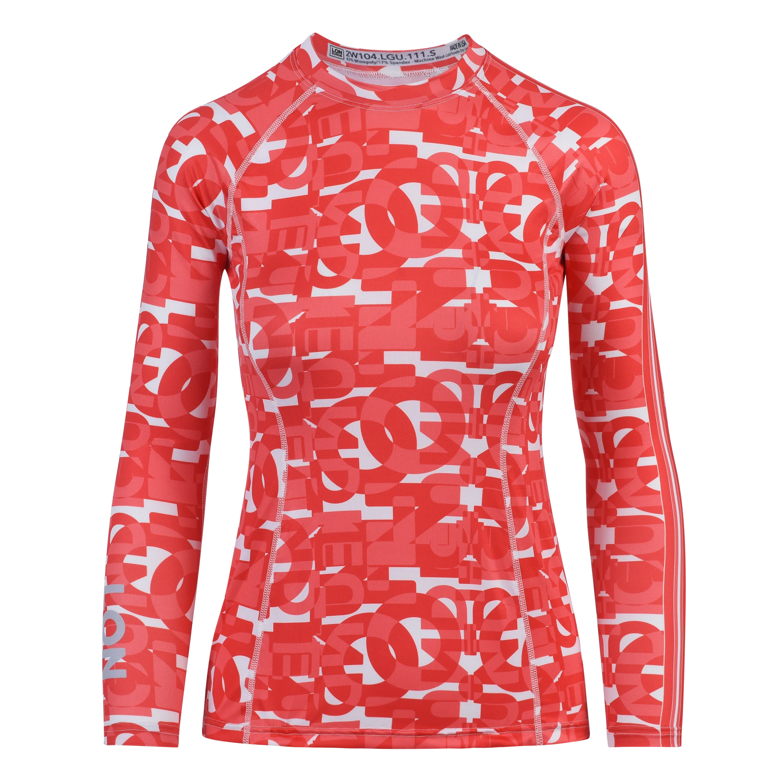 WOMEN RASH GUARD TOP FITTED RED | LON GUNDIE