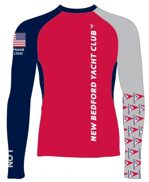 WOMEN RASH GUARD TOP FITTED RED | NEW BEDFORD YC | PSNLZ'D