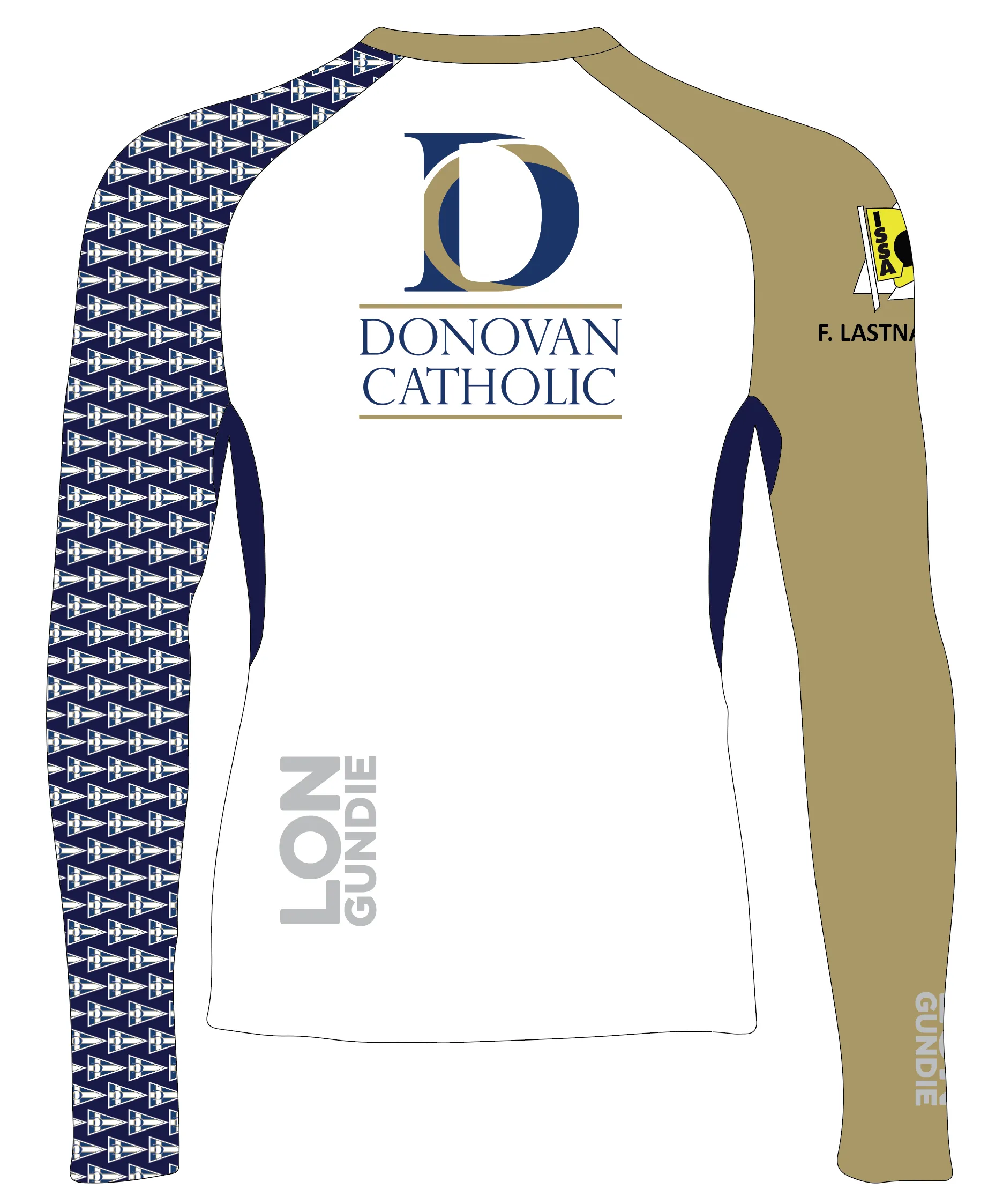 WOMEN RASH GUARD TOP FITTED WHITE | DONOVAN CATHOLIC | PSNLZ'D