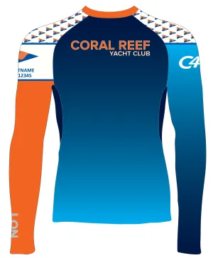 WOMEN RASH GUARD TOP LONG SLEEVE BLUE | CORAL REEF YACHT CLUB  | PSNLZ'D