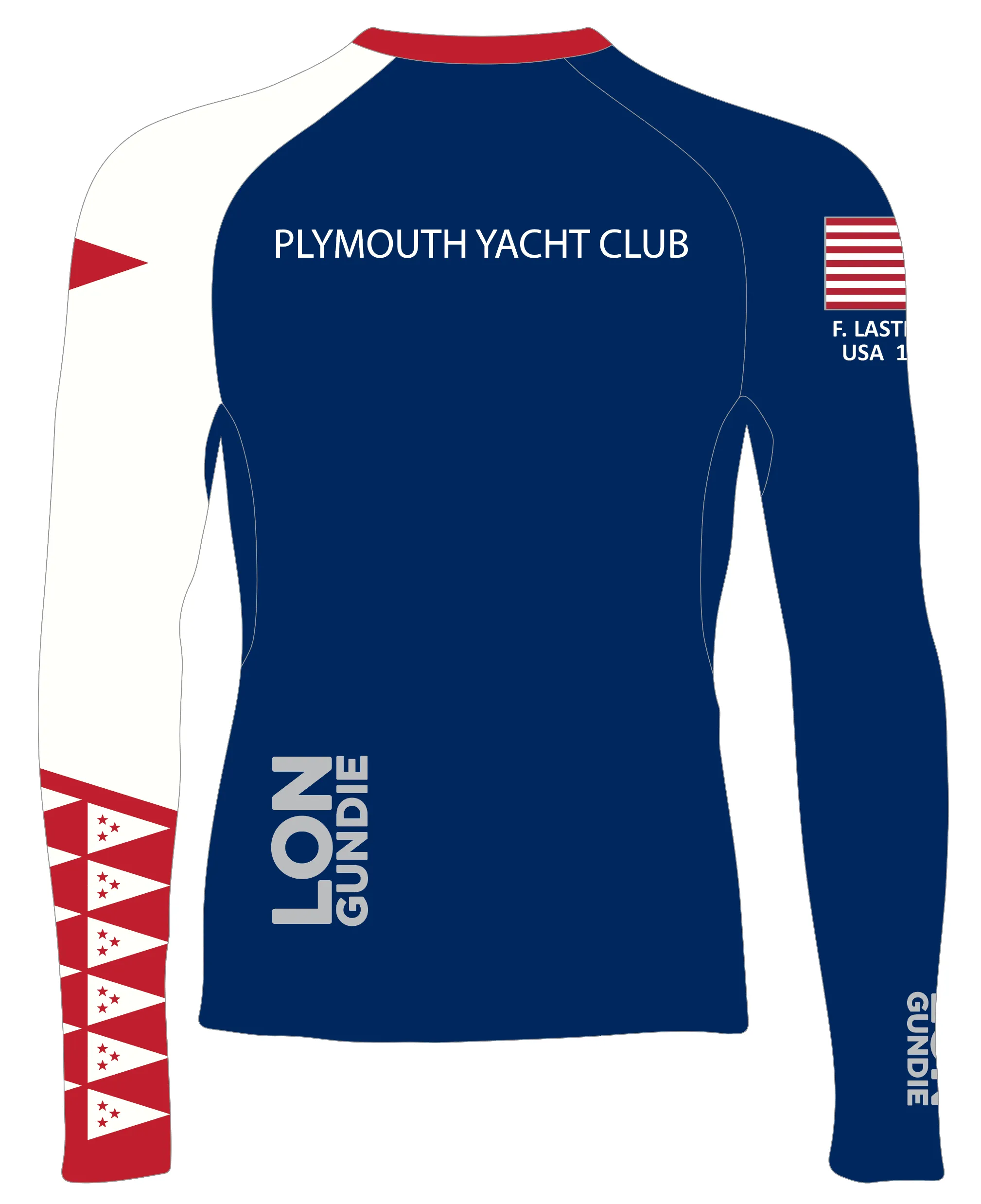 WOMEN RASH GUARD TOP LONG SLEEVE BLUE | PLYMOUTH YC | PSNLZ'D