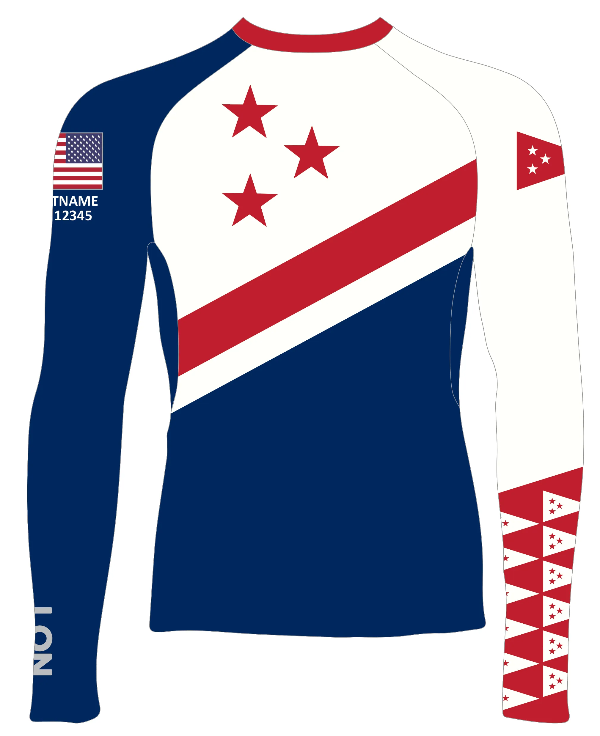 WOMEN RASH GUARD TOP LONG SLEEVE BLUE | PLYMOUTH YC | PSNLZ'D