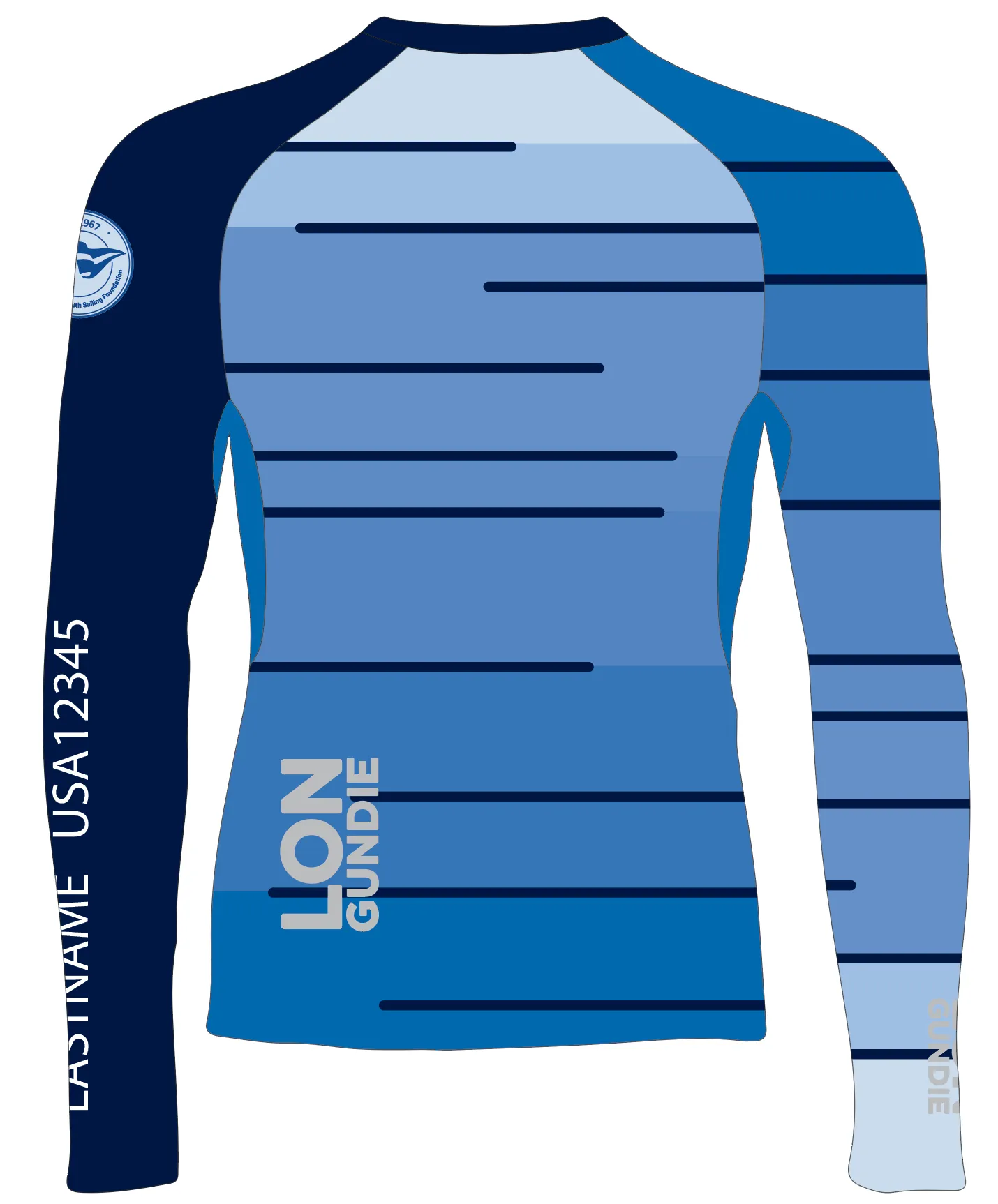 WOMEN RASH GUARD TOP LONG SLEEVE BLUE | SANTA BARBARA YOUTH SAILING FOUNDATION | PSNLZ'D