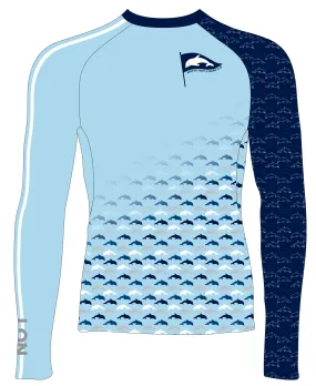 WOMEN RASH GUARD TOP LONG SLEEVE LT BLUE | BEAUFORT Y&S CLUB