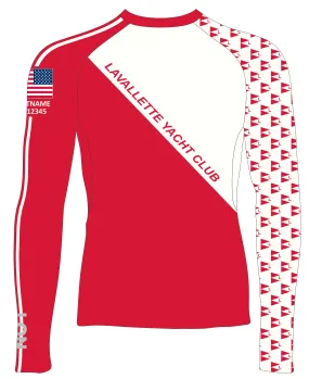 WOMEN RASH GUARD TOP LONG SLEEVE RED | LAVALLETTE YC | PSNLZ'D