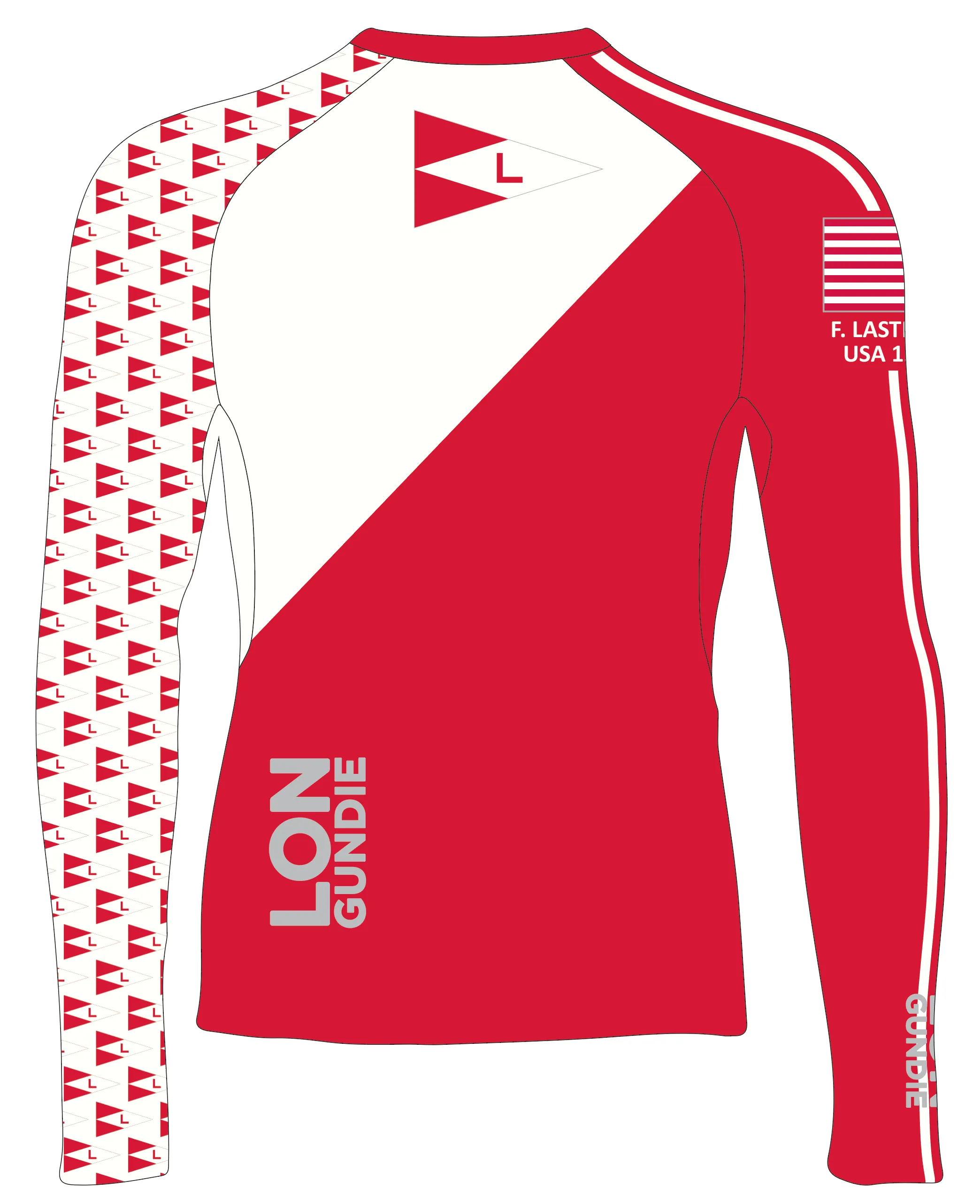 WOMEN RASH GUARD TOP LONG SLEEVE RED | LAVALLETTE YC | PSNLZ'D