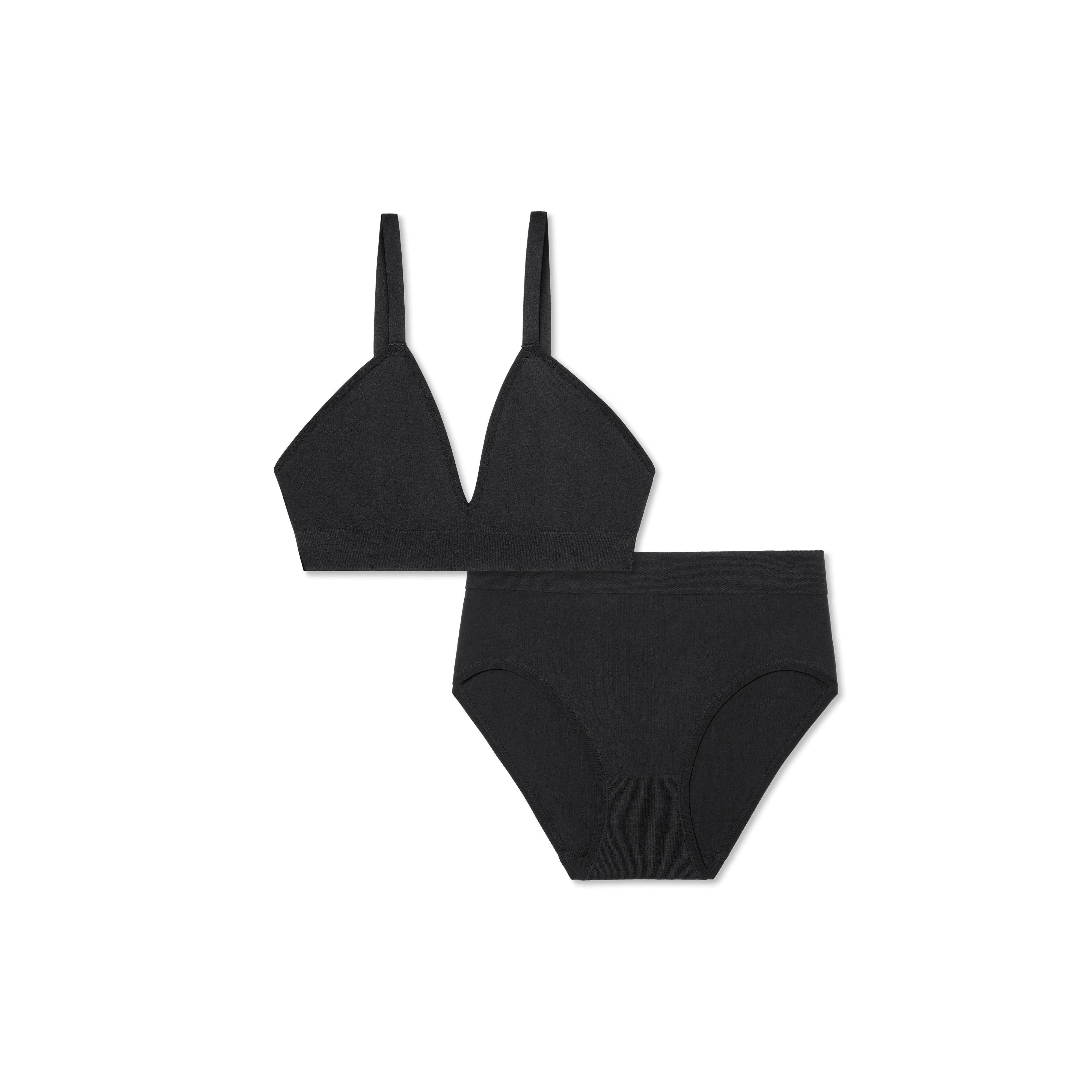 Women's Seamless Triangle Bralette   High Rise Brief