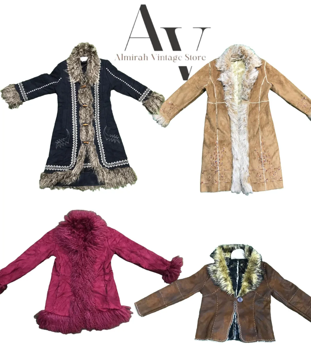 Y2k Afghan coat 13 PCS