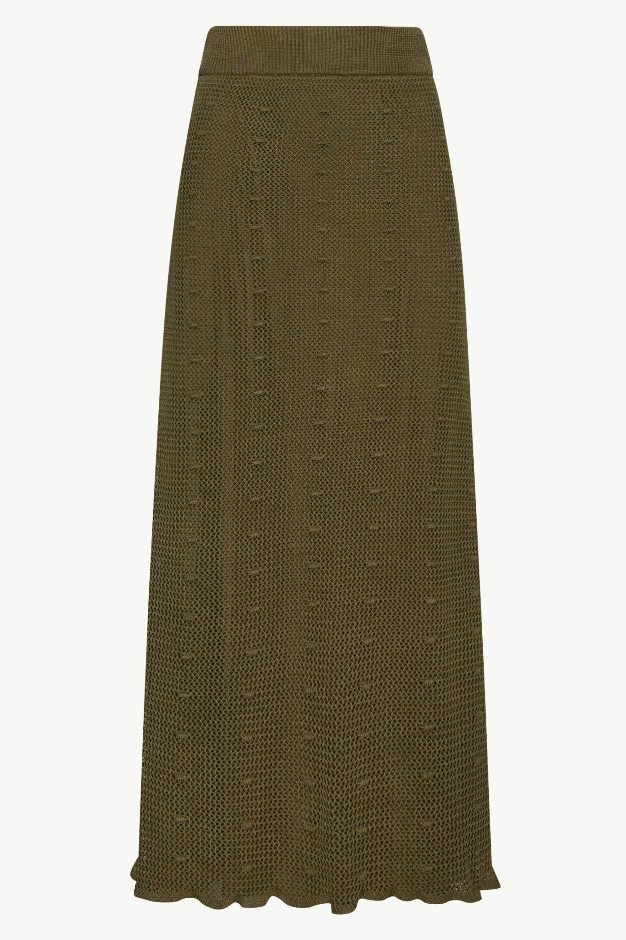 Yara Crochet Maxi Skirt - Dark Olive