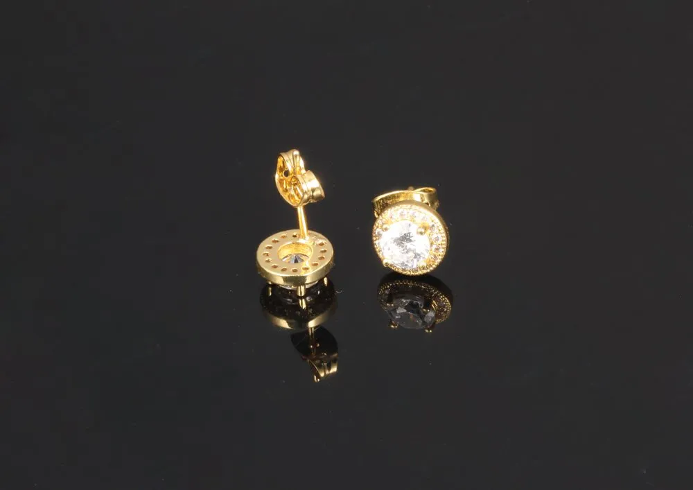 YELLOW CHIMES Swarovski Elements White Sparkling Crystal Golden Studs Earrings for Women & Girls